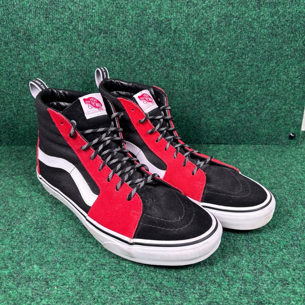 VANS SK8-HI Red Black White "Off the Wall Since 1966" Script Men’s 11.5